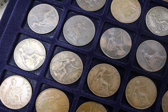 Five collectors cases of British and World coinage, 18th-20th century